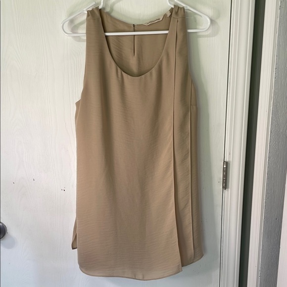 Soft Surroundings NWOT Beige Sleeveless Silky Tunic Boho Top Size Large - Picture 1 of 9
